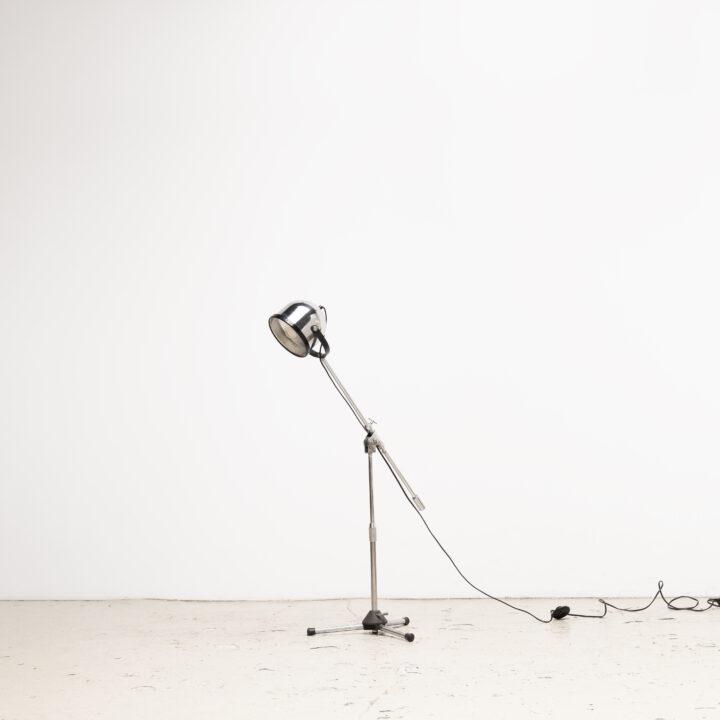 Chromed Metal Swiveling Stand Lamp BY GAE AULENTI & LIVIO CASTIGLIONI FOR STILNOVO, 1970S