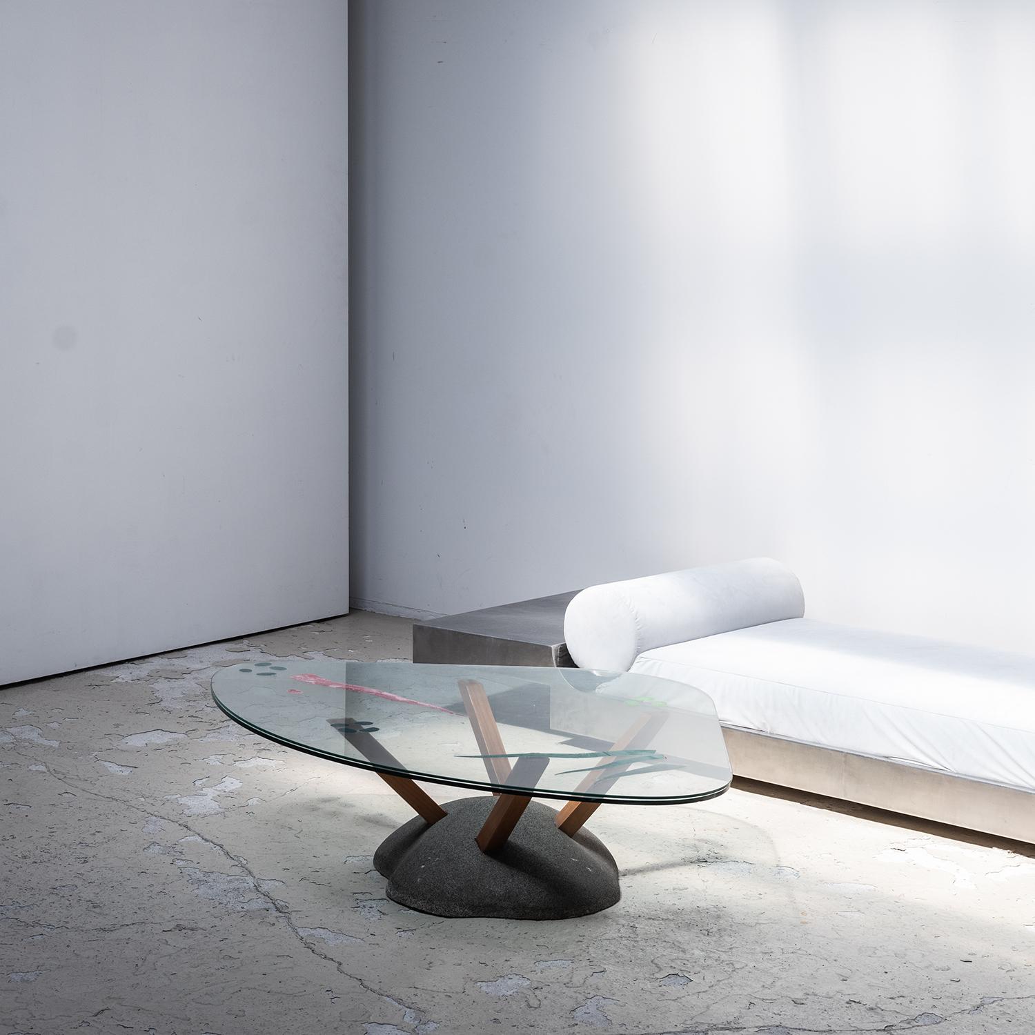 “Artifici” Low Glass Table by Paolo Deganello 1985