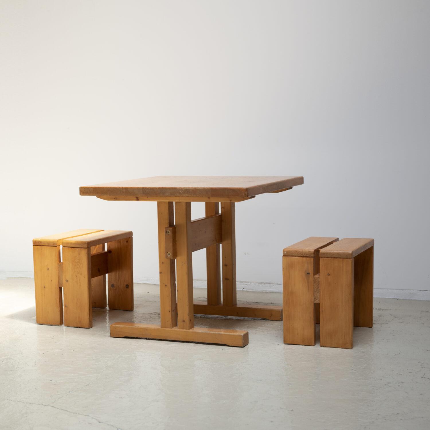 Pine Cafe Table and Stool Set