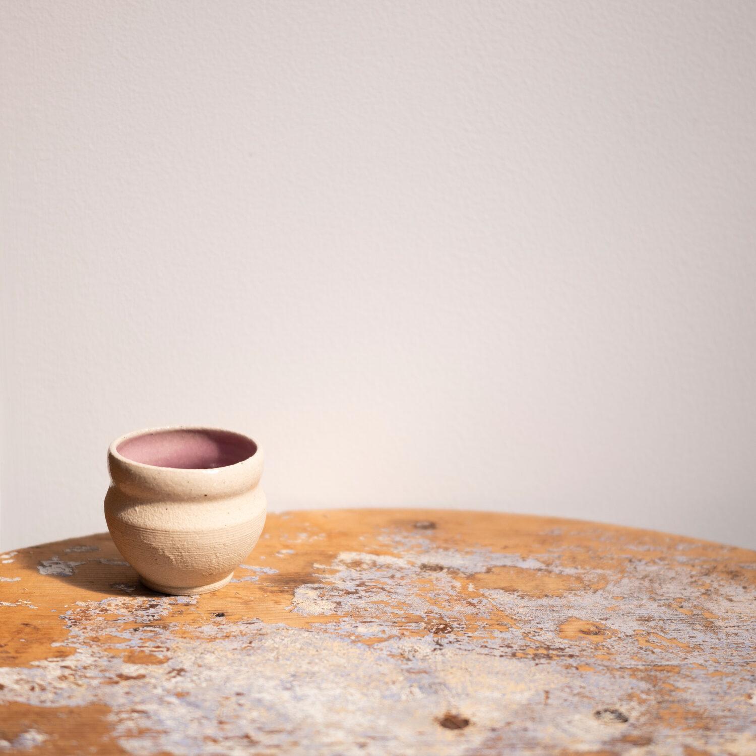 Teacup / White Clay and Satin Purple + Sheer Glaze