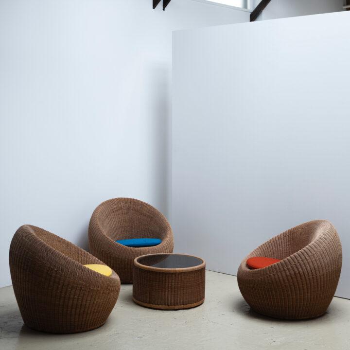 Rattan Lounge Chairs and Coffee Table