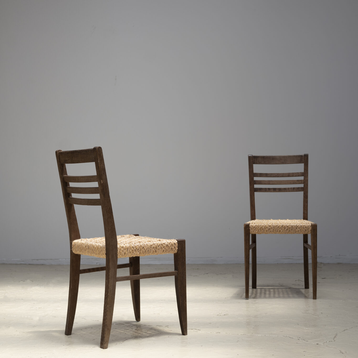 Pair of Oak & Rope Dining Chairs