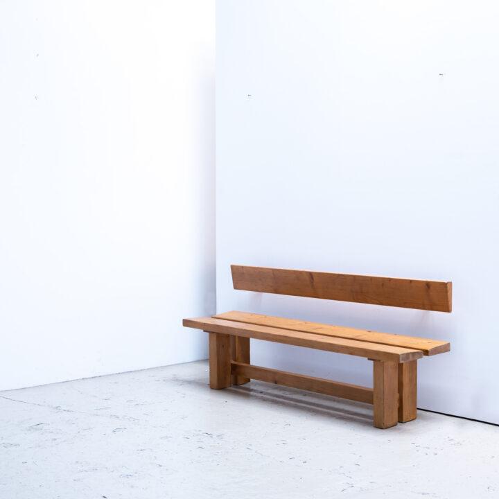 CHARLOTTE PERRIAND-Pine Bench with Backrest